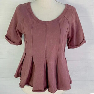 Free People Distressed Mauve Pink Scoop top